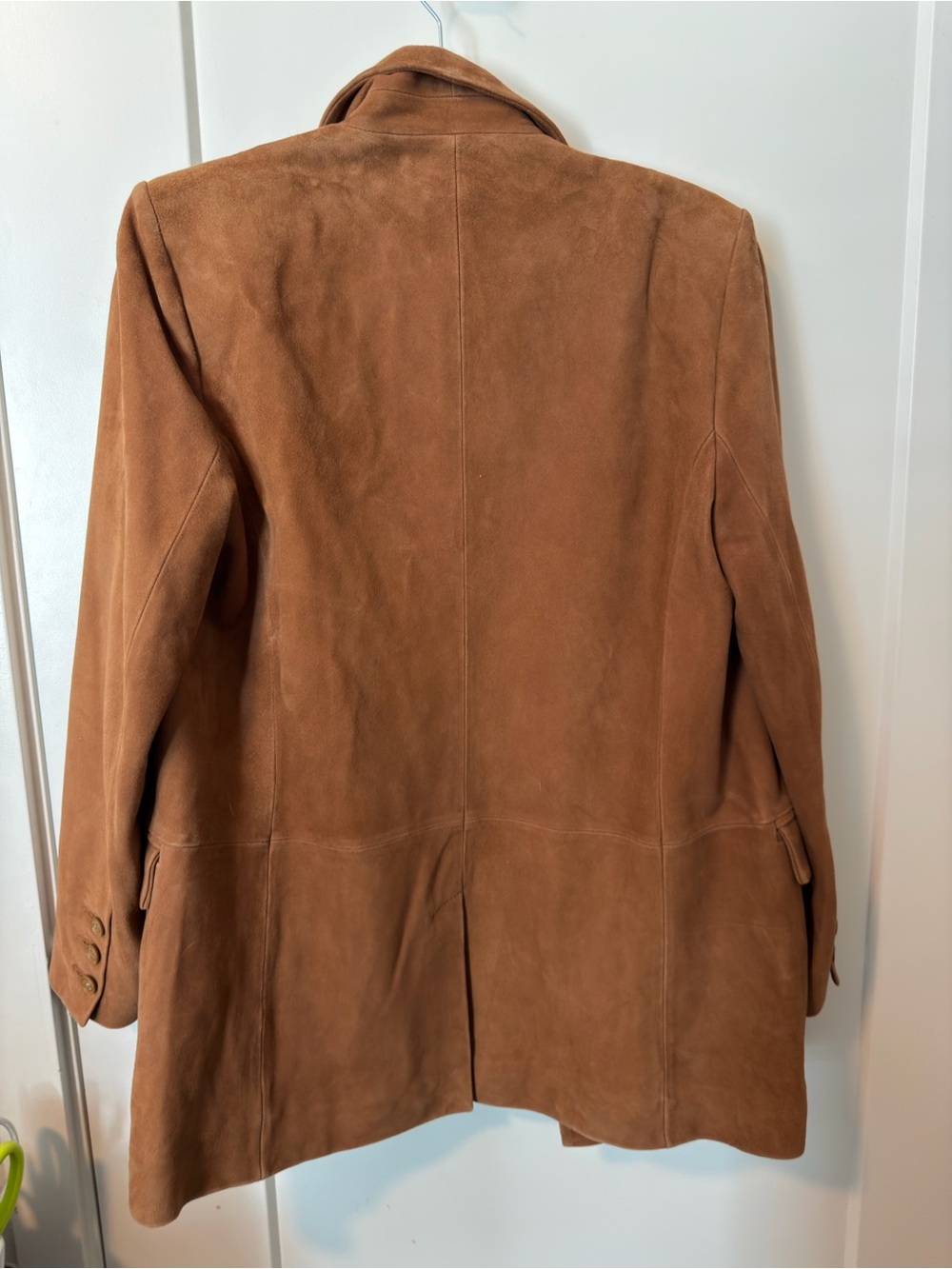 L'AGENCE Aimee Relaxed Fit Double Breasted Women's Suede Blazer Jacket in Cognac - Picture 4 of 4